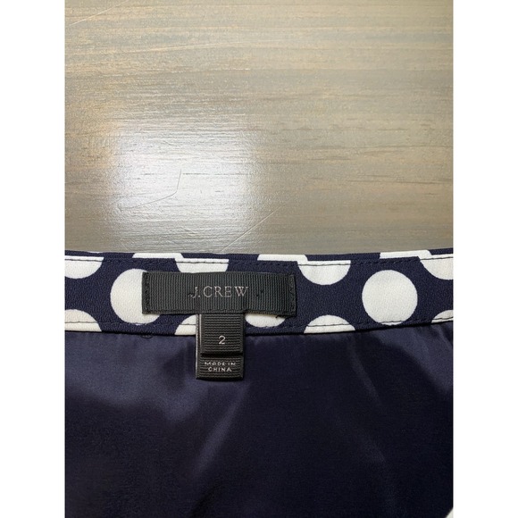 J Crew Navy And White Polka Dot Tiered Ruffle Hem Mini Skirt Women's Size 2 - Picture 3 of 13